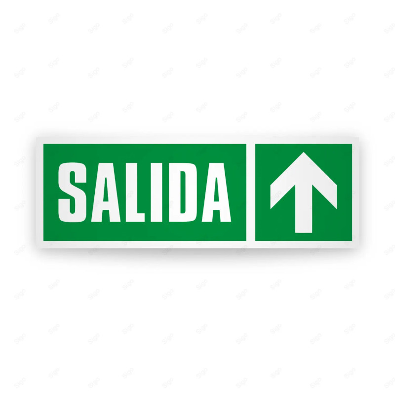Rótulo de Ruta de Evacuación - Salida flecha para Arriba|Cod. EV-223 Señales de Emergencia
