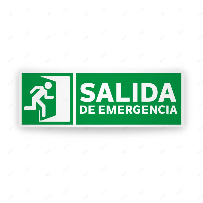 Rótulo de Ruta de Evacuación - Salida de Emergencia lado derecho | Cod. EV-204