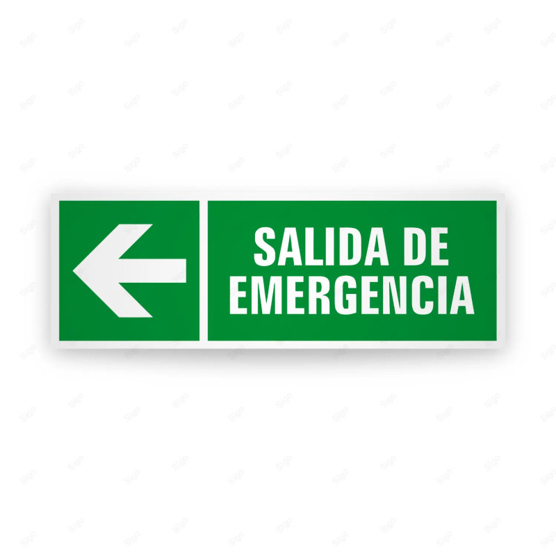 Rótulos de Ruta de Evacuación - Salida de Emergencia Flecha Izquierda | EV-238, Señales de Emergencia