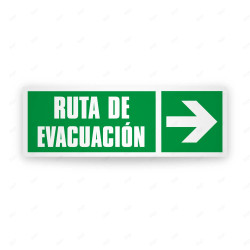 Rótulo de Ruta de Evacuación - Ruta de Evacuación flecha Derecha|Cod. EV-249 Señales de Emergencia