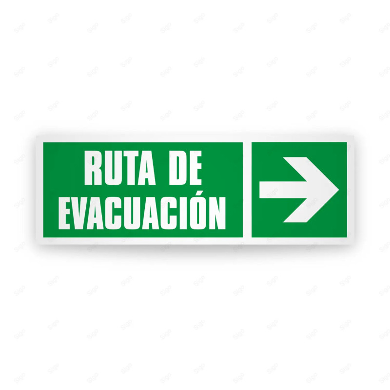 Rótulo de Ruta de Evacuación - Ruta de Evacuación flecha Derecha|Cod. EV-249 Señales de Emergencia