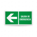Rótulo de Ruta de Evacuación - Salida de Emergencia flecha lado Izquierdo|Cod. EV-77 Señales de Emergencia