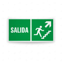 Rótulo de Ruta de Evacuación - Salida de emergencia flecha arriba lado derecho|Cod. EV-80 Señales de Emergencia