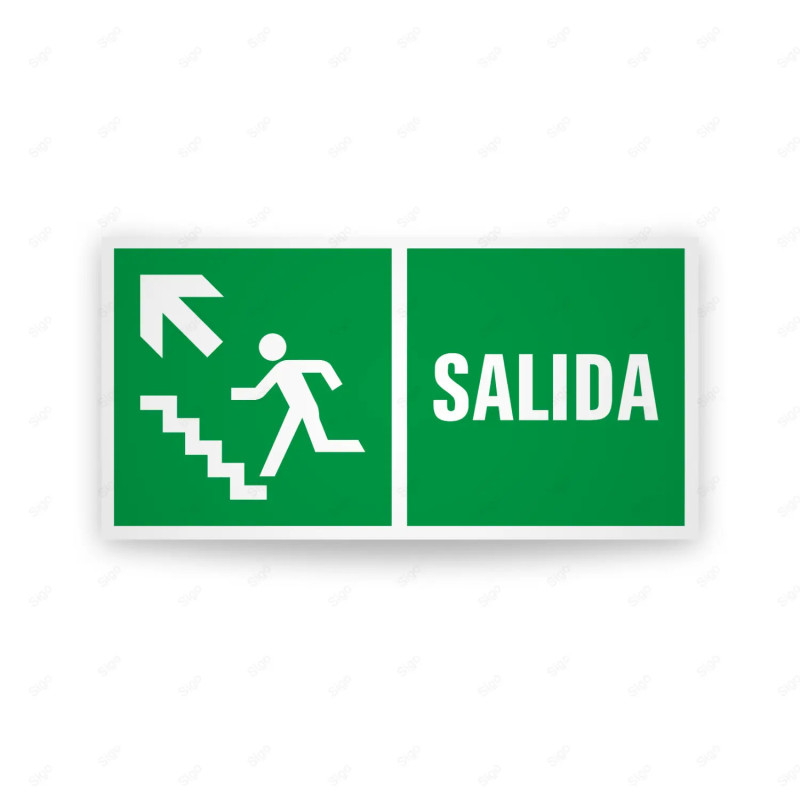 Rótulo de Ruta de Evacuación - Salida de emergencia Ascenso por Escalera lado Derecho |Cod. EV-262 Señales de Emergencia