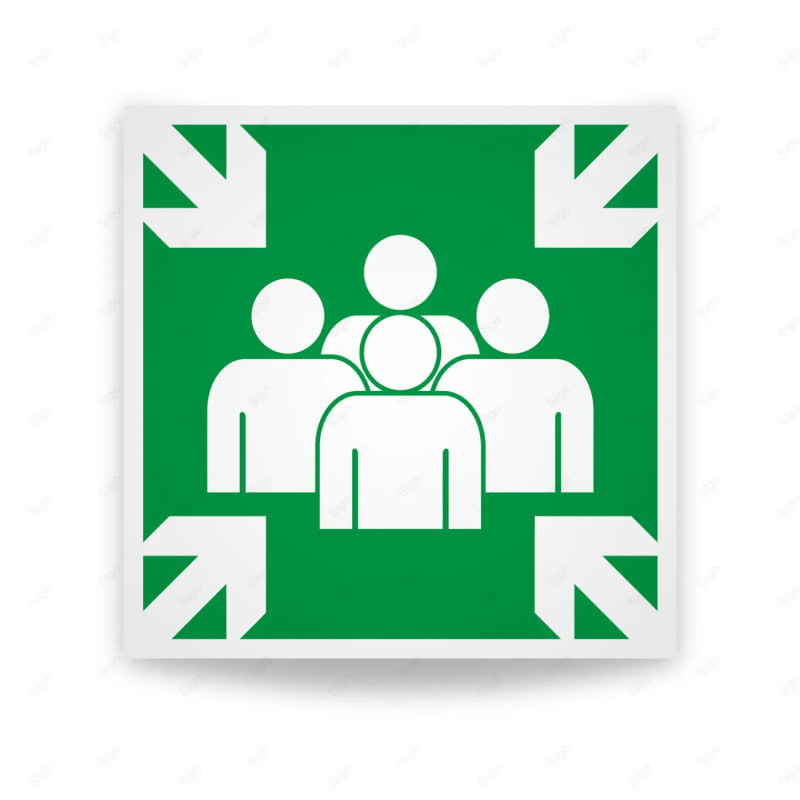 Rótulo de Ruta de Evacuación - Punto de Reunión|Cod.EV-109 Señales de Emergencia
