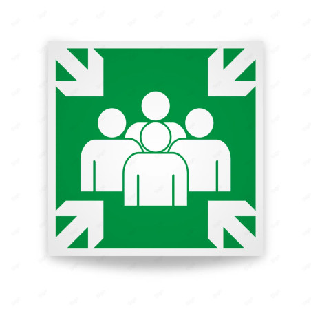 Rótulo de Ruta de Evacuación - Punto de Reunión|Cod.EV-109 Señales de Emergencia