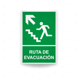 ‣ Rótulo de Ruta de Evacuación - Ruta de Evacuación flecha pa...| SIGO