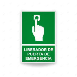 Rótulo de Ruta de Evacuación - Liberador de Puerta de emergencia |Cod. EV-052