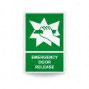 Rótulo de Ruta de Evacuación - Emergency Door Release |Cod. EV-054