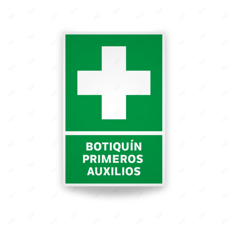 Rótulo de Ruta de Evacuación - Botiquín Primeros Auxilios | Cod. EV-049