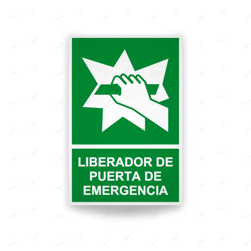 ‣ Rótulo de Ruta de Evacuación - Liberador de Puerta de emerg...| SIGO