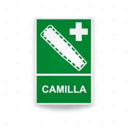 Rótulo de Ruta de Evacuación - Camilla | Cod. EV-060