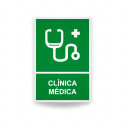 Rótulo de Ruta de Evacuación - Clínica Médica | Cod. EV-064