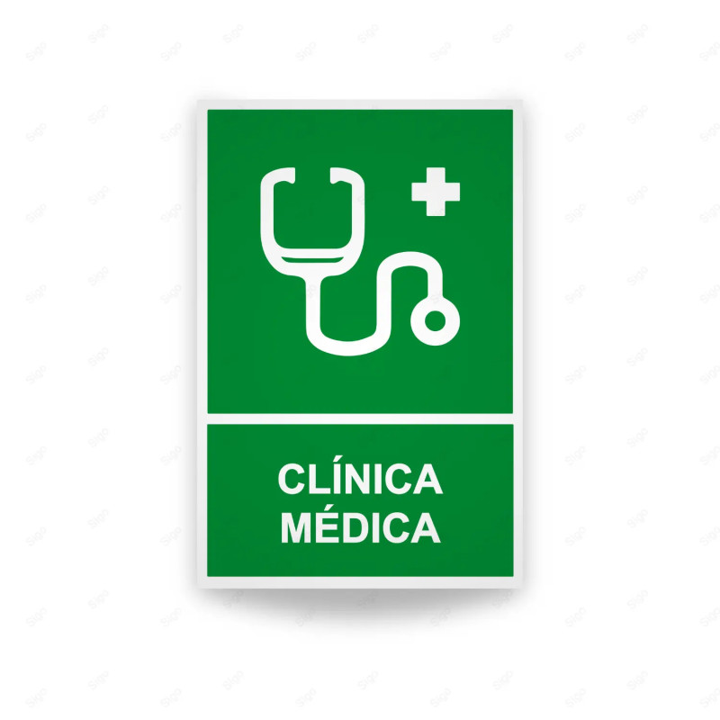 Rótulo de Ruta de Evacuación - Clínica Médica | Cod. EV-064