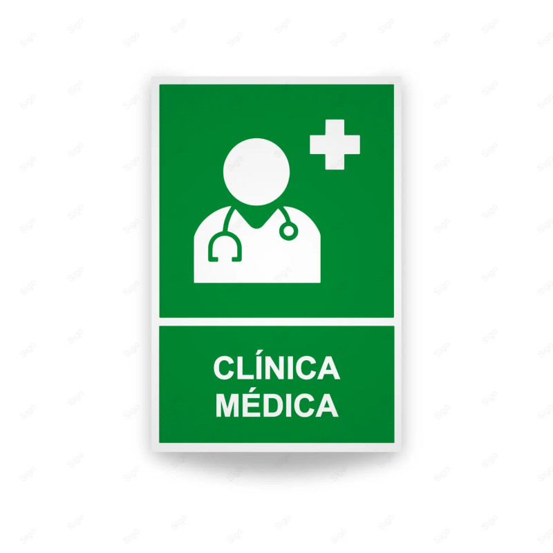 Rótulo de Ruta de Evacuación - Clínica Médica | Cod. EV-065