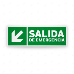 ‣ Rótulo de Ruta de Evacuación - Salida de Emergencia flecha... | SIGO