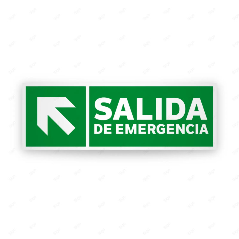 Rótulo de Ruta de Evacuación - Salida de Emergencia flecha Arriba a la Izquierda |Cod. EV-211