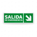 Rótulo de Ruta de Evacuación - Salida de Emergencia flecha Abajo a la Derecha |Cod. EV-212