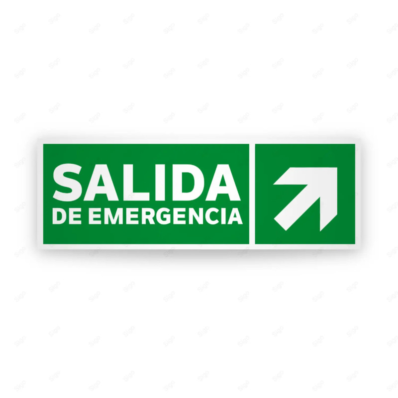 ‣ Rótulo de Ruta de Evacuación - Salida de Emergencia flecha... | SIGO