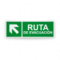 Rótulo de Ruta de Evacuación - Ruta de Evacuación flecha Arriba a la Izquierda |Cod. EV-216