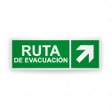 Rótulo de Ruta de Evacuación - Ruta de Evacuación flecha Arriba a la Derecha |Cod. EV-217