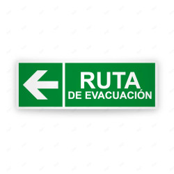 Rótulo de Ruta de Evacuación - Ruta de Evacuación flecha Izquierda |Cod. EV-217