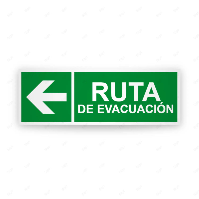 Rótulo de Ruta de Evacuación - Ruta de Evacuación flecha Izquierda |Cod. EV-217
