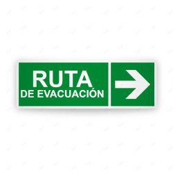 Rótulo de Ruta de Evacuación - Ruta de Evacuación flecha Derecha |Cod. EV-219
