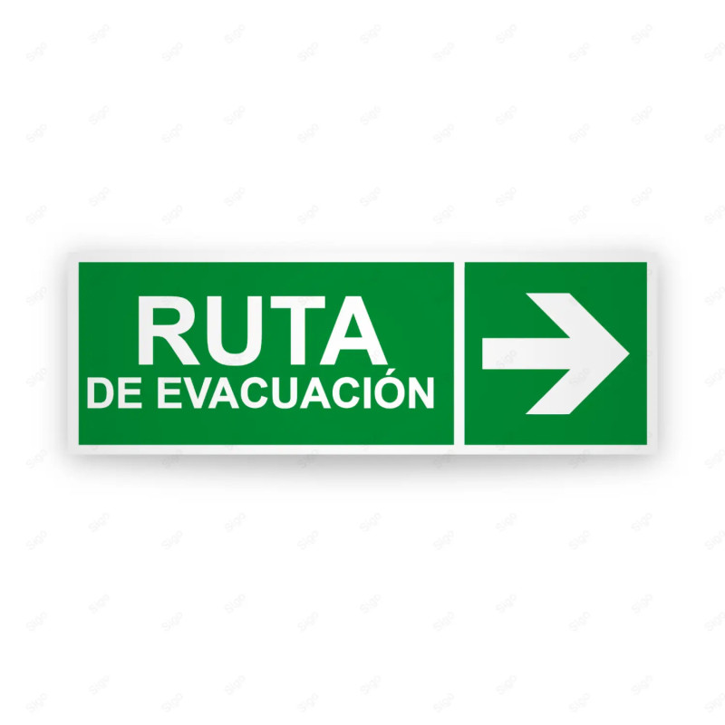 Rótulo de Ruta de Evacuación - Ruta de Evacuación flecha Derecha |Cod. EV-219