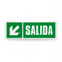 Rótulo de Ruta de Evacuación - Salida flecha Abajo lado Izquierdo |Cod. EV-226