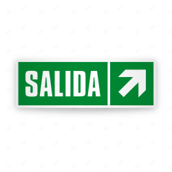 Rótulo de Ruta de Evacuación - Salida flecha Arriba lado Derecha |Cod. EV-229