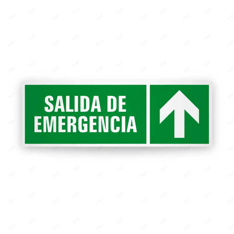 Rótulo de Ruta de Evacuación - Salida de Emergencia Flecha Arriba | Cod. EV-237