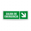 Rótulo de Ruta de Evacuación - Salida de Emergencia Flecha Abajo a la Derecha | Cod. EV-242