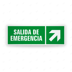 Rótulo de Ruta de Evacuación - Salida de Emergencia Flecha Arriba a la Derecha | Cod. EV-243