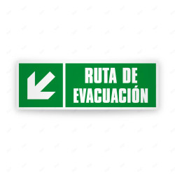 Rótulo de Ruta de Evacuación - Salida de Emergencia Flecha Arriba a la Derecha | Cod. EV-244