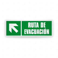 Rótulo de Ruta de Evacuación - Ruta de Evacuación Flecha Arriba a la Izquierda | Cod. EV-246