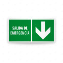 Rótulo de Ruta de Evacuación - Salida de Emergencia Flecha Abajo | Cod. EV-252