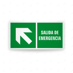 Rótulo de Ruta de Evacuación - Salida de Emergencia Flecha Arriba a la Izquierda |Cod. EV-257