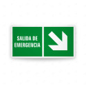 Rótulo de Ruta de Evacuación - Salida de Emergencia Flecha Abajo a la Derecha |Cod. EV-259
