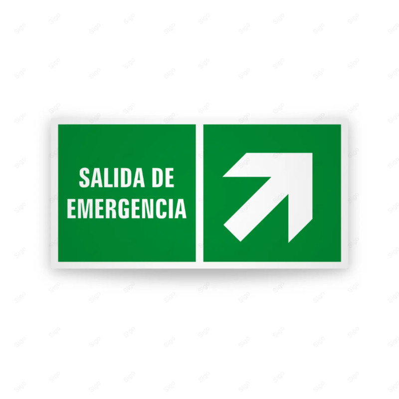 ‣ Rótulo de Ruta de Evacuación - Salida de Emergencia Flecha... | SIGO