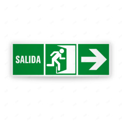 Rótulo de Ruta de Evacuación - Salida de Emergencia Flecha lado Derecho |Cod. EV-287