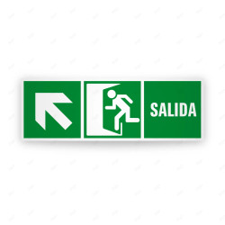 Rótulo de Ruta de Evacuación - Salida Flecha Arriba lado Izquierdo |Cod. EV-288