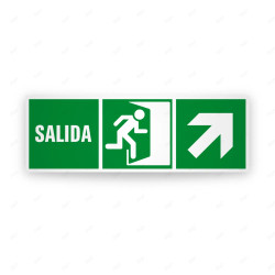 Rótulo de Ruta de Evacuación - Salida Flecha Arriba lado Derecha |Cod. EV-290