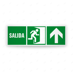 Rótulo de Ruta de Evacuación - Salida Flecha Arriba|Cod. EV-293