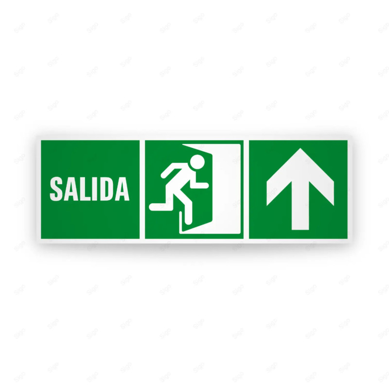 Rótulo de Ruta de Evacuación - Salida Flecha Arriba|Cod. EV-293