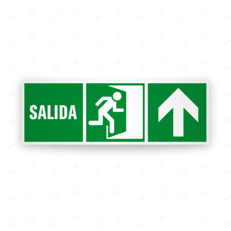 Rótulo de Ruta de Evacuación - Salida Flecha Arriba|Cod. EV-293