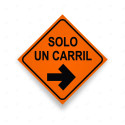 Rótulo Vial Obras y Mantenimiento - Solo un Carril Derecha | Cod. SDO - 14