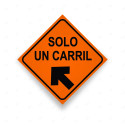 Rótulo Vial Obras y Mantenimiento - Un Solo Carril Izquierda | Cod. SDO - 17