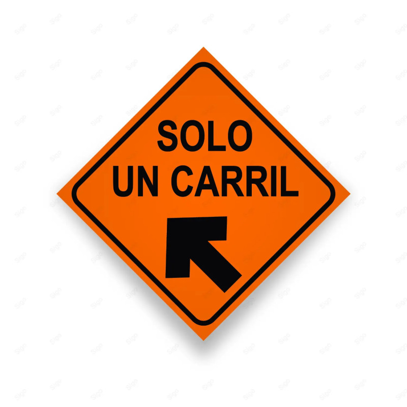 Rótulo Vial Obras y Mantenimiento - Un Solo Carril Izquierda | Cod. SDO - 17
