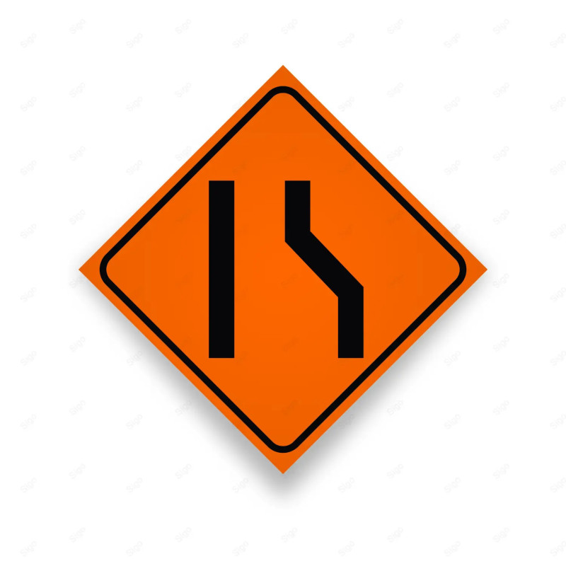 Rótulo Vial Obras y Mantenimiento - Reducción de Carriles Izquierda | Cod. SDO - 18